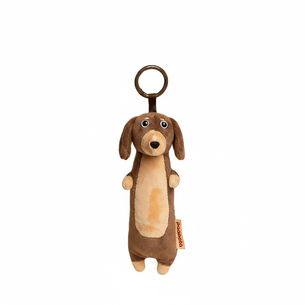 Chocolate and Tan Short-haired Dachshund Charm plush toy