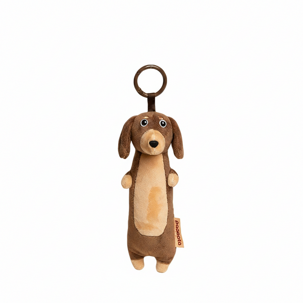 Chocolate and Tan Short-haired Dachshund Charm plush toy