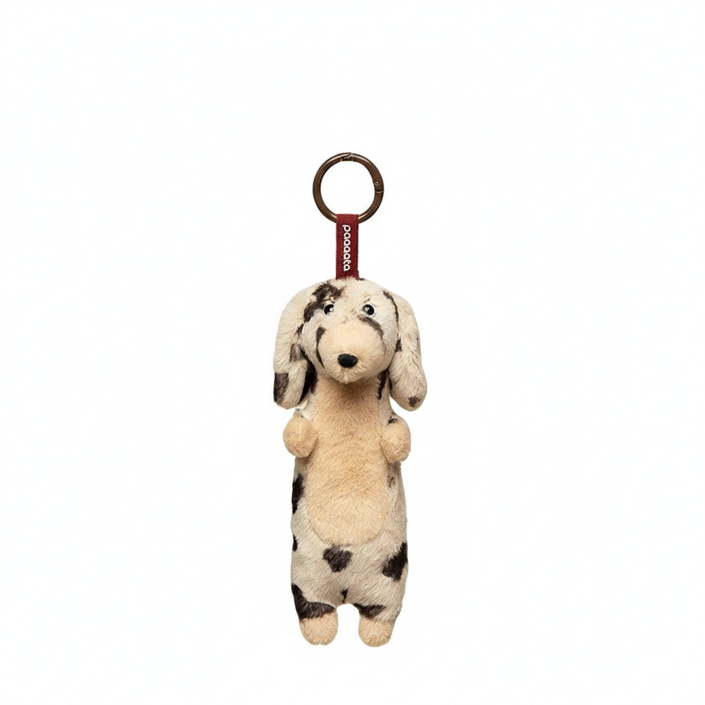 Chocolate Merle Dapple Long-haired Dachshund Charm plush toy