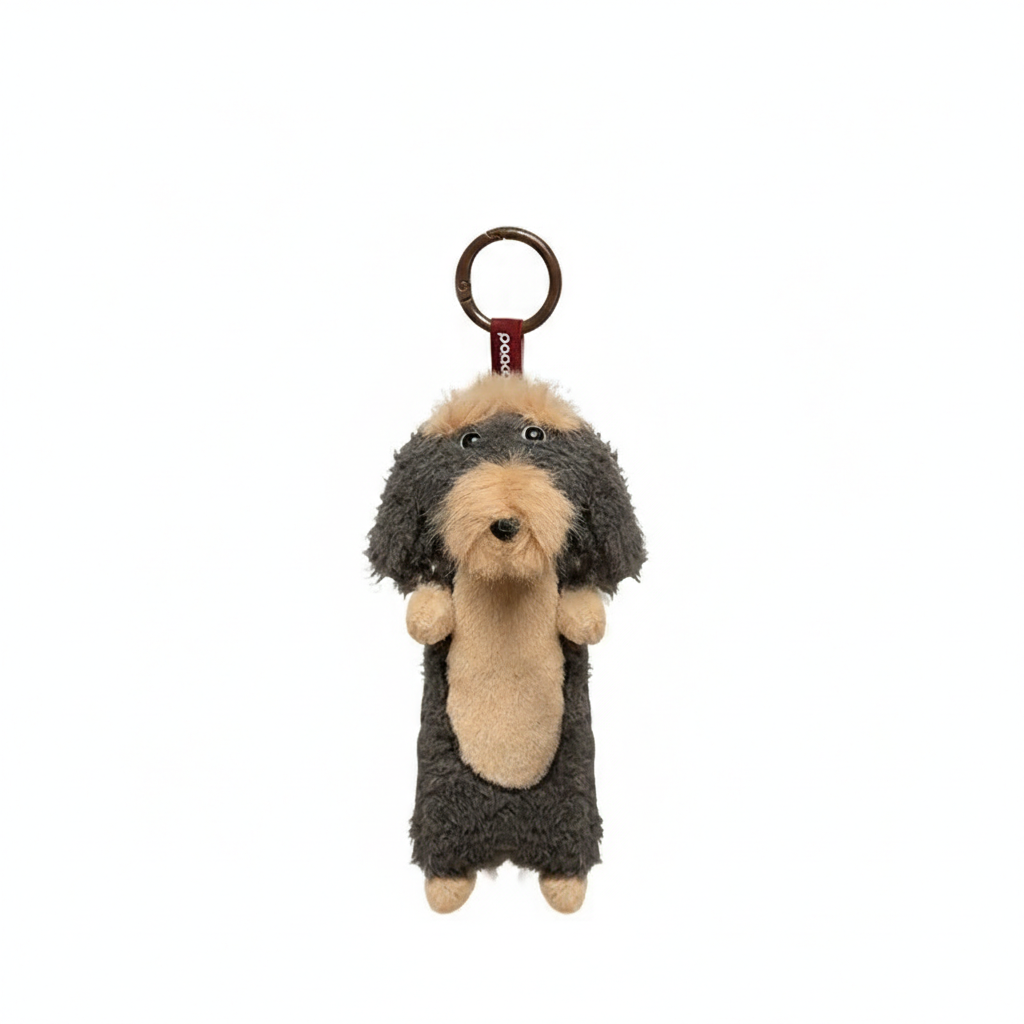 Grey Wild Boar Dachshund Charm plush toy